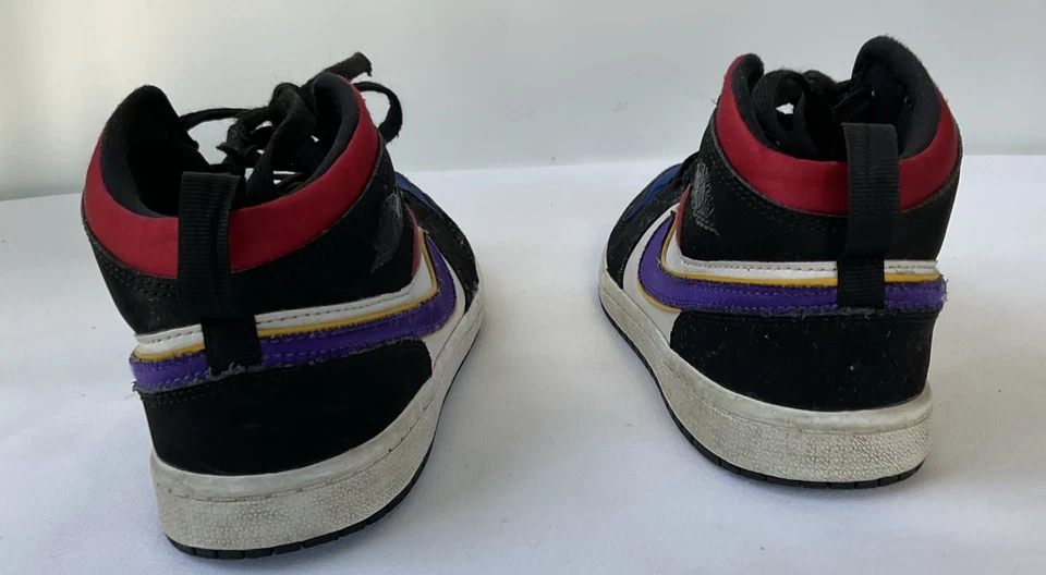 Nike Air Jordan 1 Mid Lakers Top 3 Púrpura Satinado Juvenil Talla 3Y Foto 4 de 4