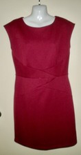 #633 AGB Dress 12 Fit & Flare Fuchsia Purple Crossover Textured Elegant