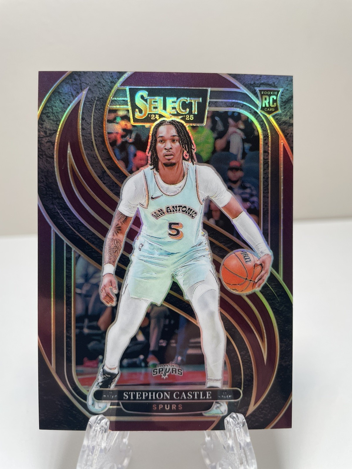 STEPHON CASTLE 2024-25 SELECT PREMIER ROOKIE MAROON PRIZM SPURS RC /175