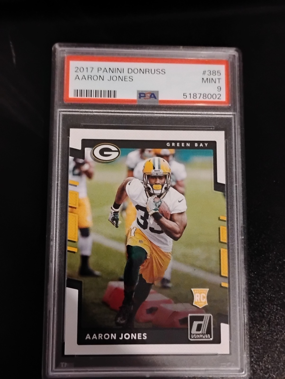 2017 Donruss Optic - Rookies Holo Prizm #135 Aaron Jones (RC) PSA  mint 9