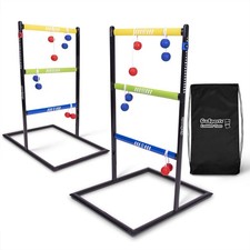 GoSports Ladder Toss Indoor  Outdoor Game Set with 6 Soft Rubber Bolo Balls and