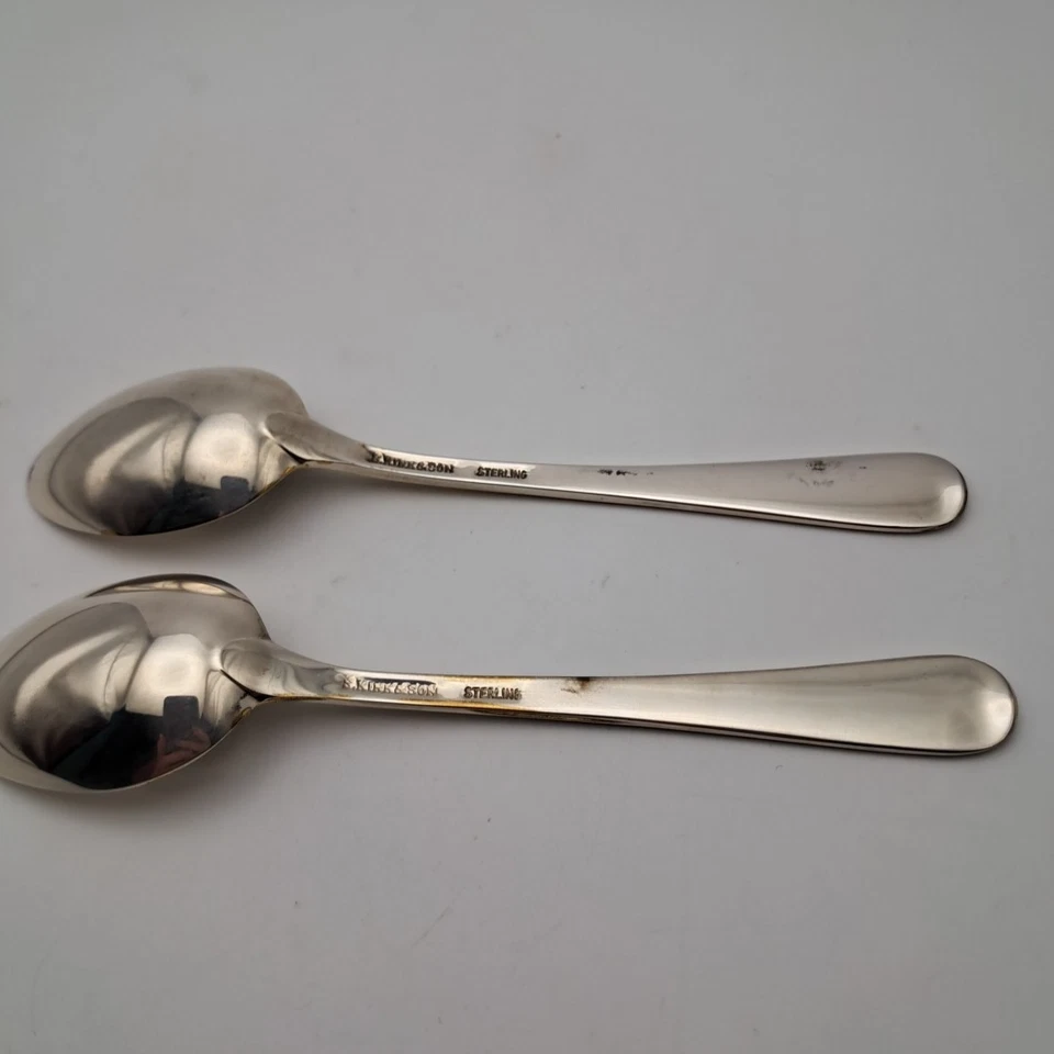 Kirk Golden Winslow серебро золотой акцент 2 чайные ложки 5 7/8» новый из старых запасов читать см. - Изображение 3 из 4