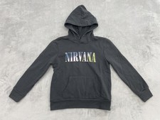 Nirvana Hoodie Unisex Small Black Pullover Smiley Face Graphic