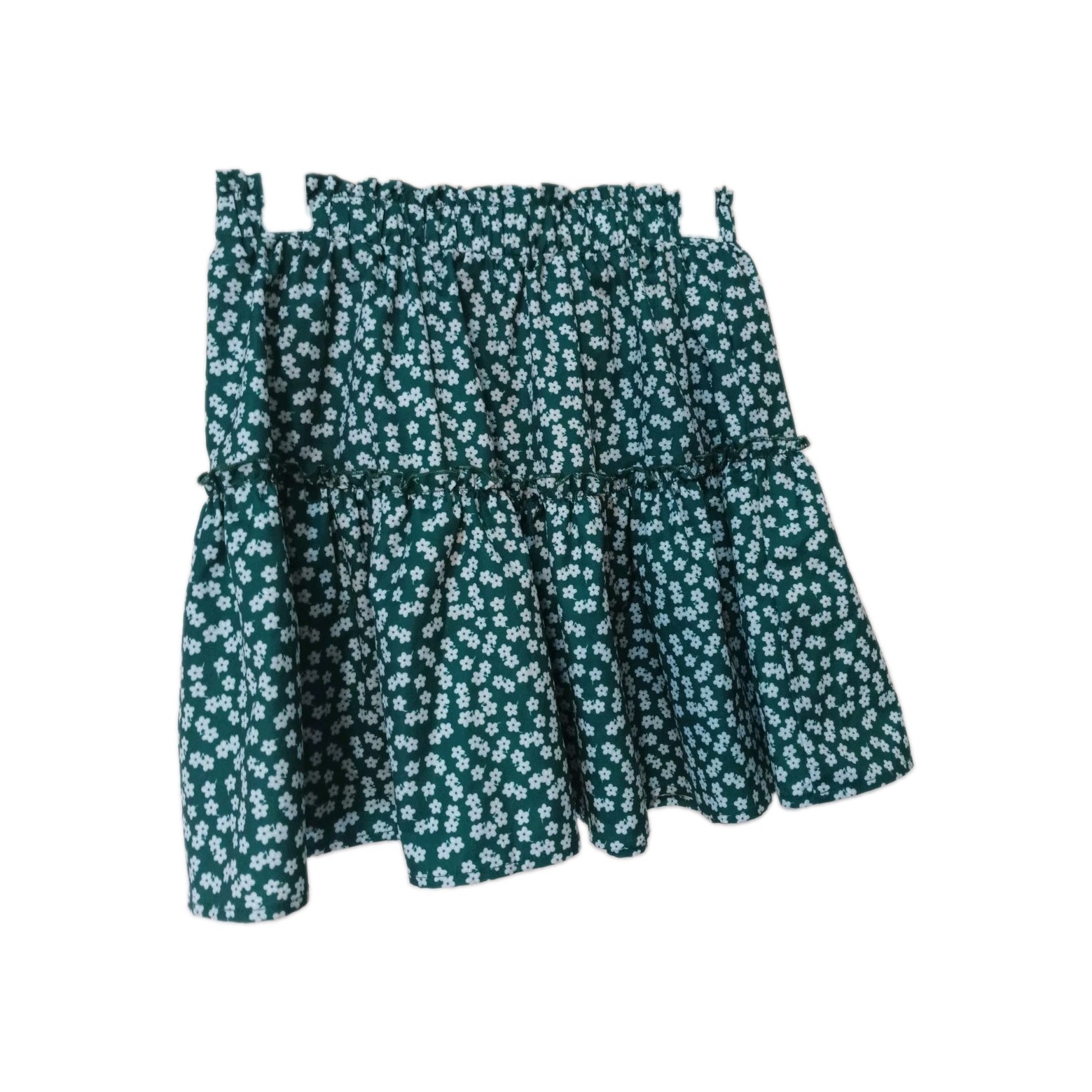 Shein Size M Green White Mini Flower Skirt