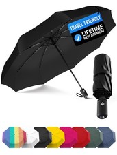 Rain-Mate Windproof Compact Umbrellas for Rain - Strong Compact, A.Black