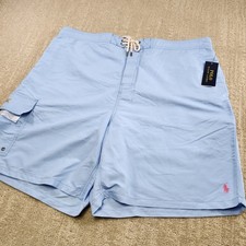 Polo Ralph Lauren Swim Trunks Men 3XB Lined Shorts Blue Swimwear Preppy Pony NEW