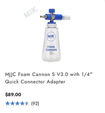 MJJC Foam Cannon S V3.0 With 1/4” Quick Connect 