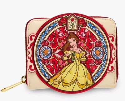 NEW Loungefly Disney Beauty and the Beast Belle Stained Glass Portrait Wallet