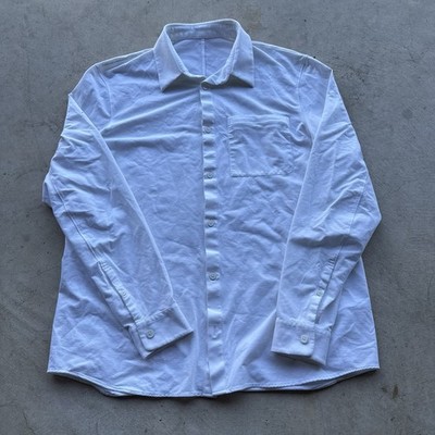 Lululemon Shirt Mens Large White Airing Easy Performance Long Sleeve Button *