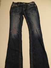 Miss Me Jeans Embellished Boot Cut Flap Whiskering Dk Wash JP5910B 28x34 30x33 