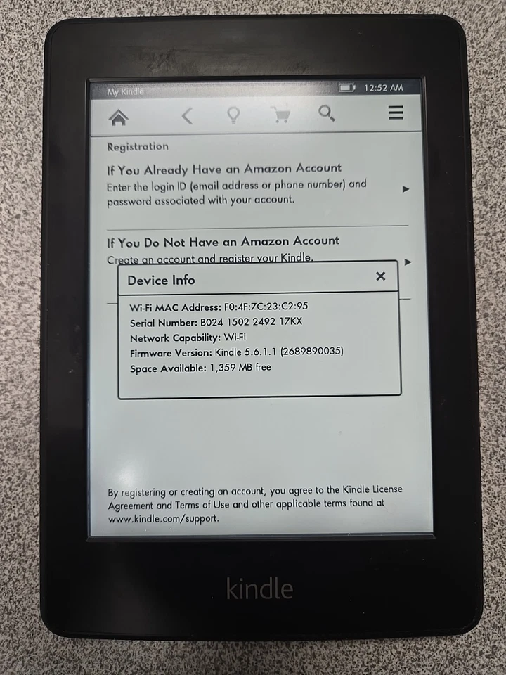 Amazon Kindle Paperwhite 5th Generation 6" (2GB, Black, EY21)11/25 - Image 2 of 4