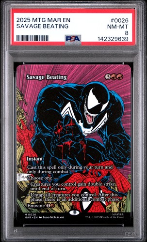 2025 MTG Marvel Spider-Man Savage Beating #0026 PSA 8 NM-MT Pop 2