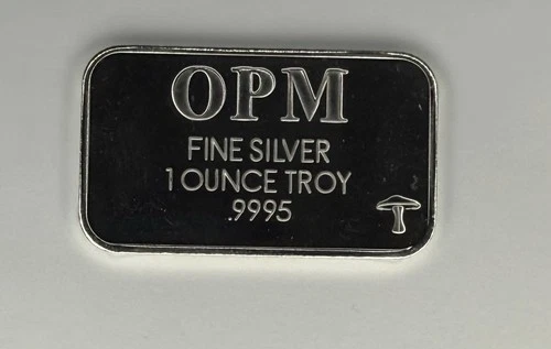 Vintage OPM 1 Troy Oz .999 Fine Silver Bar With Mushroom ‼️COMES IN CAPSULE‼️