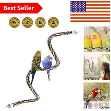 41-Inch Colorful Bird Rope Perch for Parrots  Cockatiels with Metal Support