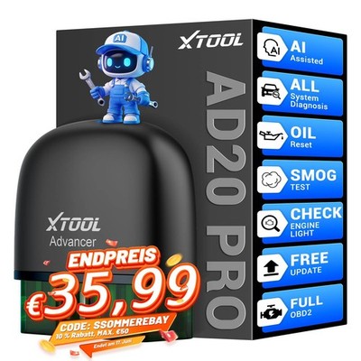 XTOOL AD20 PRO OBD2 Bluetooth Autodiagnosetool Codeleser für alle Systeme