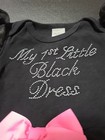 Girls Sz 0-6m One pc 1st Little Black Dress Romper With Tulle — photo 2