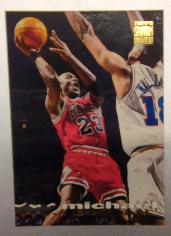 1993-94 Topps Stadium Club Michael Jordan 169 & #1 TRIPLE DOUBLE thumbnail 3