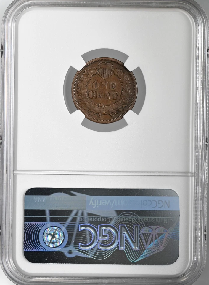 1864 L  1C 86/86 BRONZE INDIAN HEAD CENT (PENNY) FS-2306 NGC F15 BN #8403089-009 - Image 3 of 4