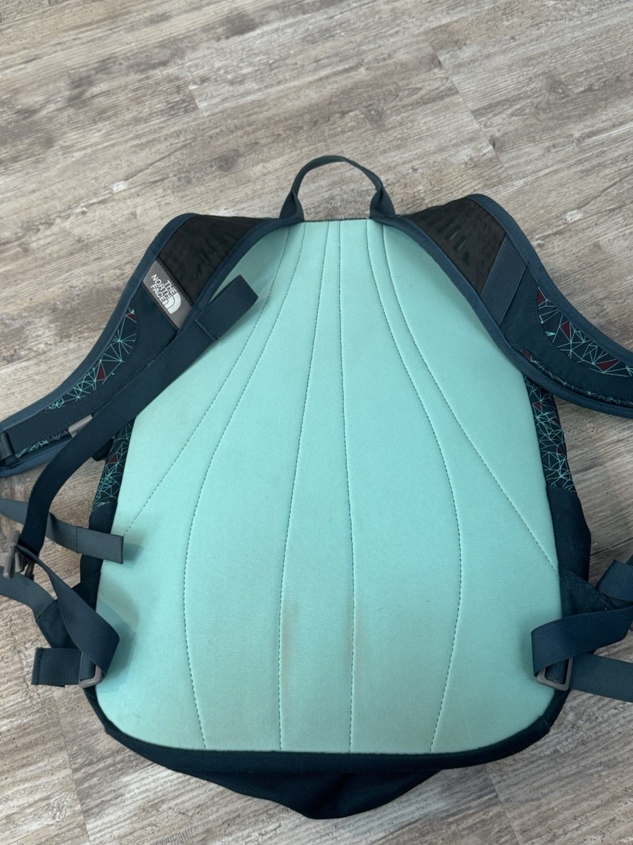The North Face Backpack T196/T596 Rare Teal Maroon Geometric Day