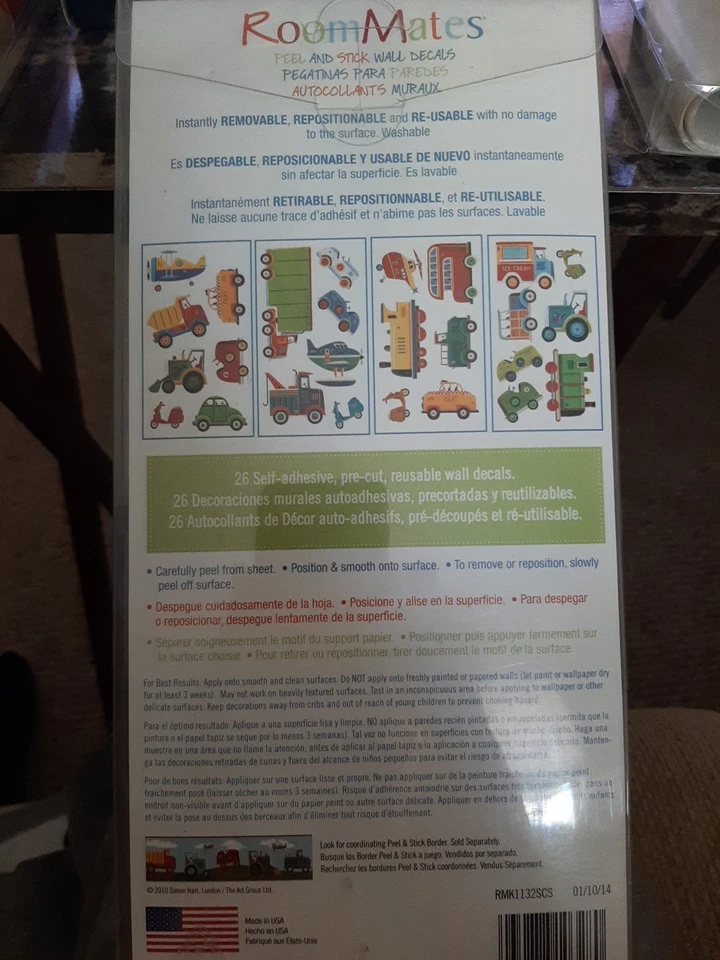 НОВЫЕ настенные наклейки RoomMates автомобили грузовики поезда самолеты вертолеты 26 - Изображение 3 из 3