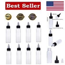 8Pcs 2 Oz Squeeze Bottles Dispensing Plastic Squeeze with Twist Cap Small Clear