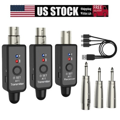 Dual Channel Wireless XLR System 2.4GHz UHF 24Bit/48kHz with Case for Recording