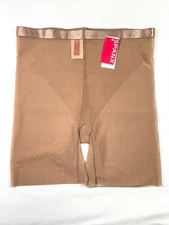 NWT SPANX Women's 1X Sheer Smoothing Mid-Thigh Shapewear 10541R Cafe