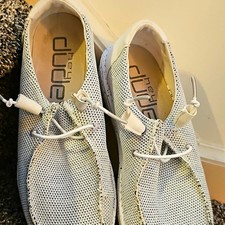 Hey Dude Wendy Sox Stone White Lightweight Knit Slip-On Shoes US 8 EU 39