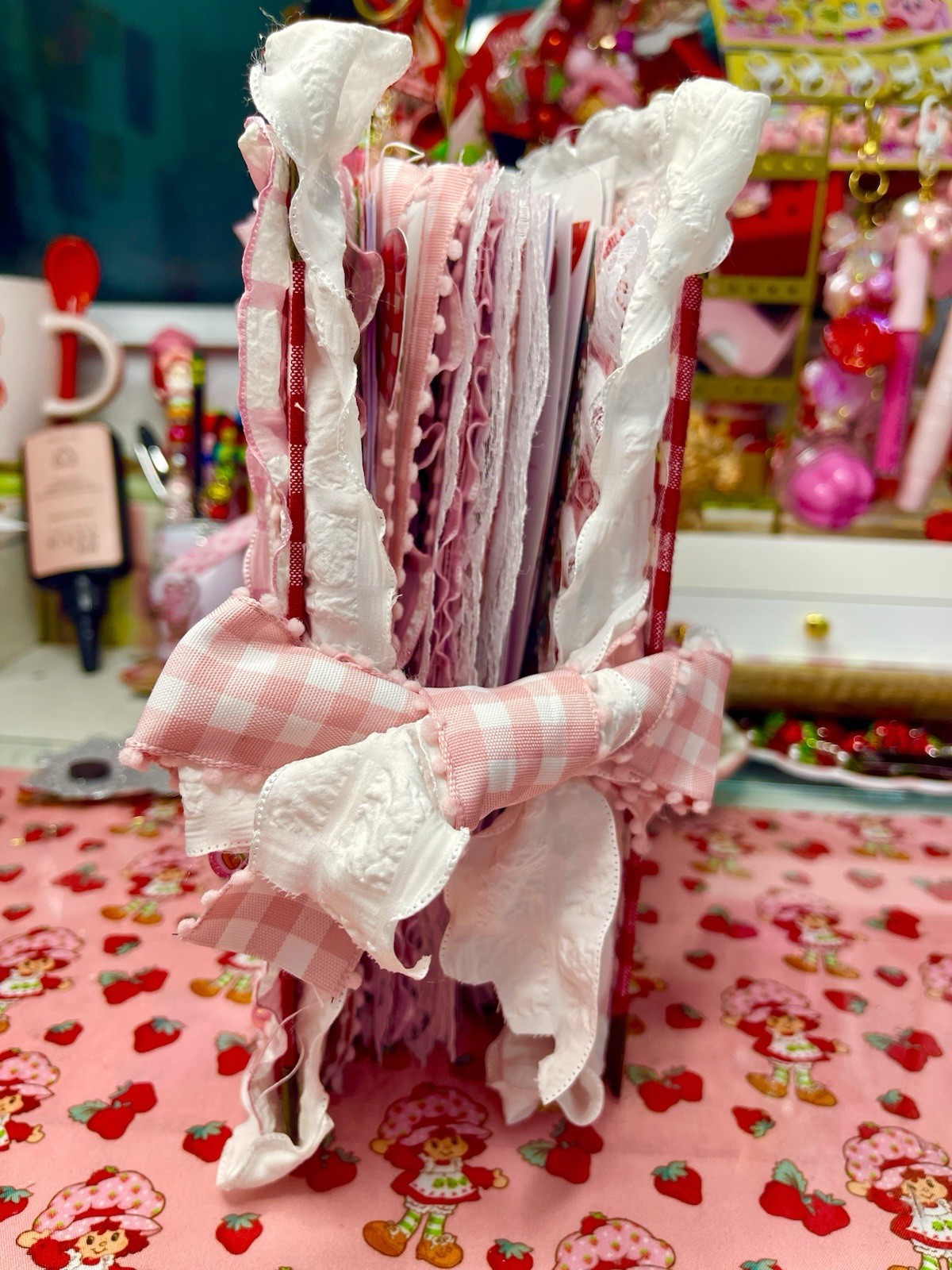 Luxury Handmade Junk Journal –Custom Strawberry Shortcake Inspired | Art Journal