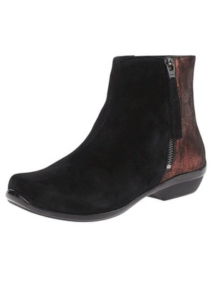 Dansko Otis Copper Metallic Womens 6.5-7 Suede Ankle Boots Black/Copper