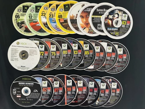 Lot Of 26 Demo Discs Marvel Nemesis Official Xbox Magazine CD For Xbox