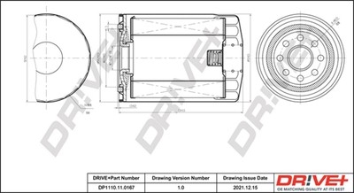 Dr!ve+ Ölfilter DP1110.11.0167 Anschraubfilter 1-12 UNF für LAMBORGHINI URRACO