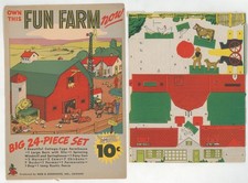 1930s Fun Farm Punch Out Farm Playset Reed Associates Dime Store Toy Cardboard