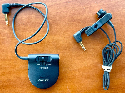 Sony Condenser Microphone Base ECM-Z60 & Sony Lavalier Clip On Mic  - Untested