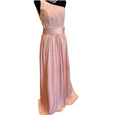 White by Vera Wang Maxi Dress Satin Cummerbund Slit Coquette Old Money Prom Gown