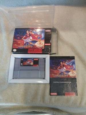 Aladdin (Super Nintendo SNES) COMPLETE w/ Box manual game WORKS! Alladdin Aladin