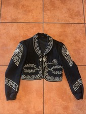 Vintage Child's Black Wool Soutache Embroidered 3 Piece Mariachi Charo Outfit