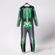 Kids Halloween Costume Girl Extra Large Skeleton Jumpsuit Black Green XL