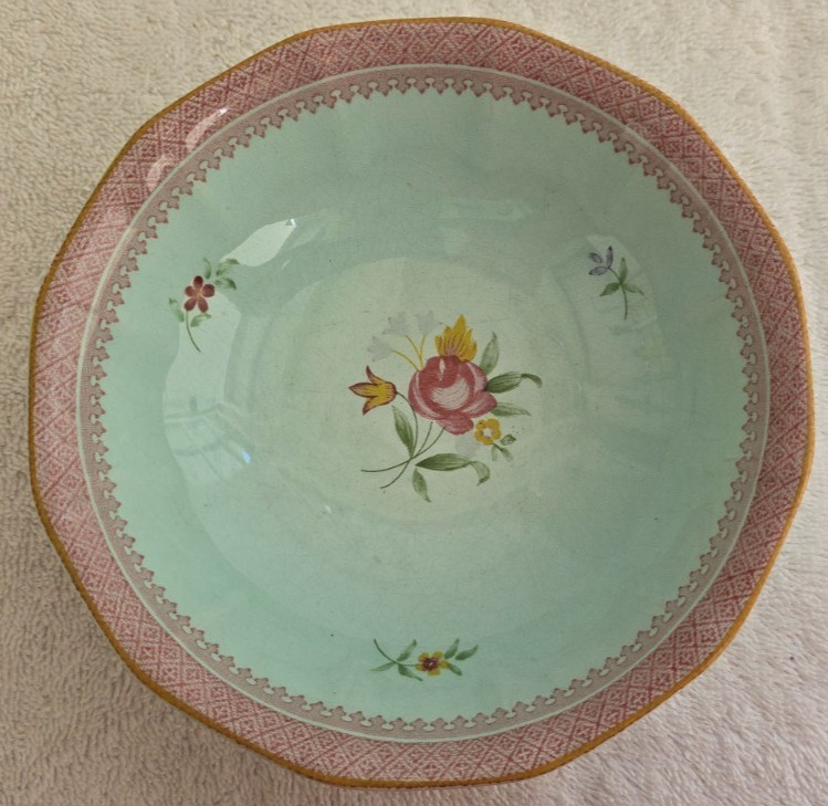 VINTAGE CALYX WARE ADAMS LOWESTOFT ENGLAND HAND PAINTED SOUP CEREAL BOWL