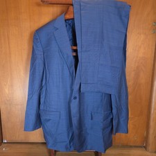 Ermenegildo Zegna Suit 48R Mila Cashmere Silk Wool Microcheck Blue