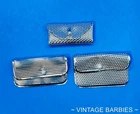 (3) Vintage Barbie Doll Sized Silver Clutch Purses MINTY - 1960's