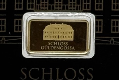 Geiger Gold Bar .5 Gram Schloss Guldengossa Vintage Edition Card