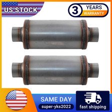 2x 2.5 Ultra Quiet Muffler Resonator 304 Ss Exhaust Vibrant Resonator 2.5 Inch