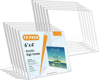 12Er Set Acryl StäNder A6, Werbeaufsteller Tisch A6, SchräG Tischaufsteller A6,