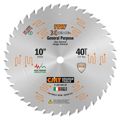 CMT 251.042.10 ITK XTreme General Purpose Saw Blade, 10-Inch x 40 Teeth ATB