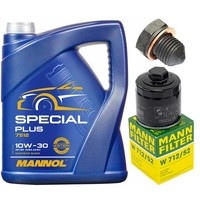 MotoröL Filter Set Mannol 10W-30 5 Liter + Schraube FüR VW Lupo 1.0