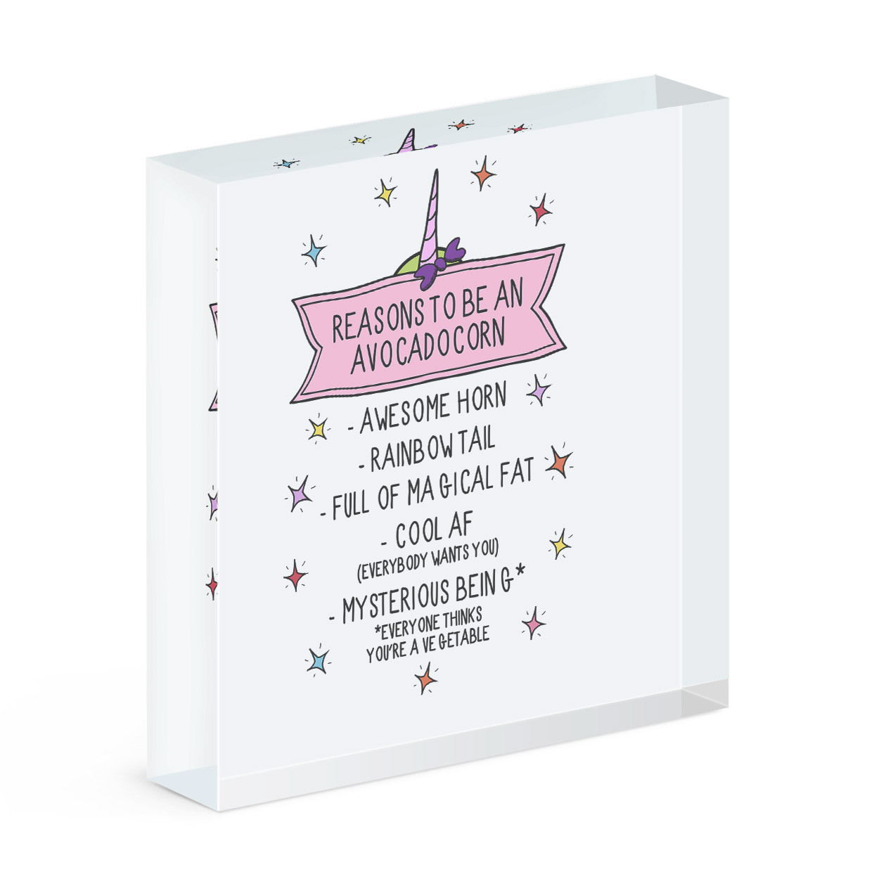 Reasons To Be An Avocadocorn Acrylic Photo Block Frame Avocado Unicorn Funny