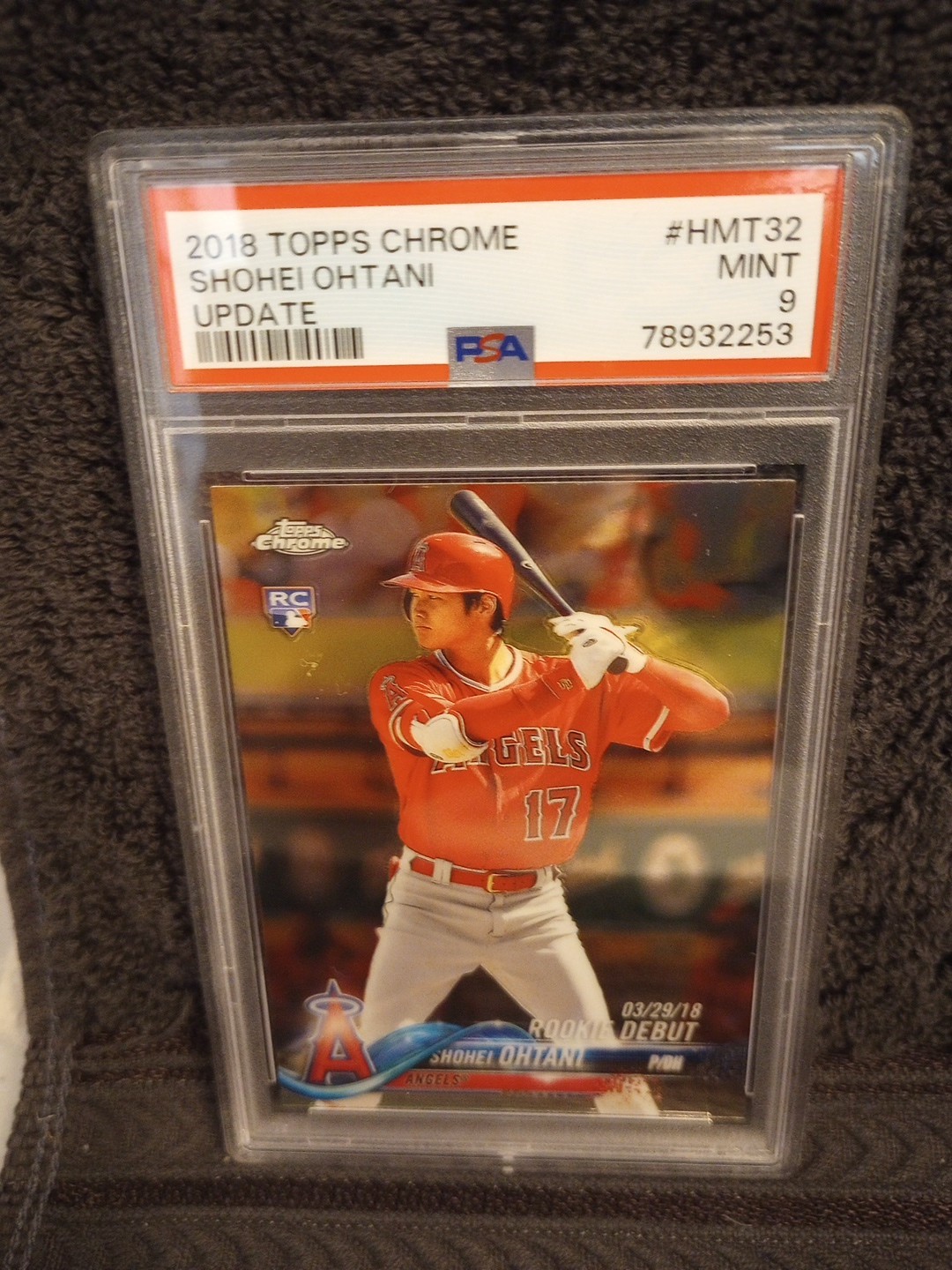 2018 SHOHEI OHTANI TOPPS CHROME UPDATE RC #HMT32 ROOKIE DEBUT PSA 9 MINT!! MVP