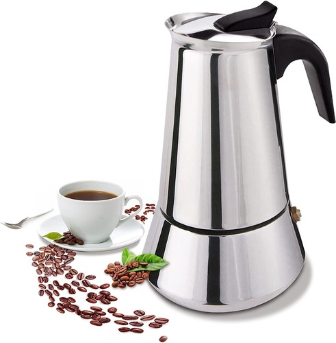 12 Cup Stovetop Coffee Maker Stainless Steel Mocha Espresso Coffee Maker P4S6 - Picture 11 of 12