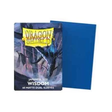 (60-Pk) Dragon Shield DUAL MATTE Card Sleeves Mini/Japanese Size - WISDOM Blue